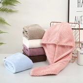 Kiiresti imenduv juuksekuivatus turbani müts Ananassi korallifliis pikad juuksekuivatused mütsi rätik 25x65cm