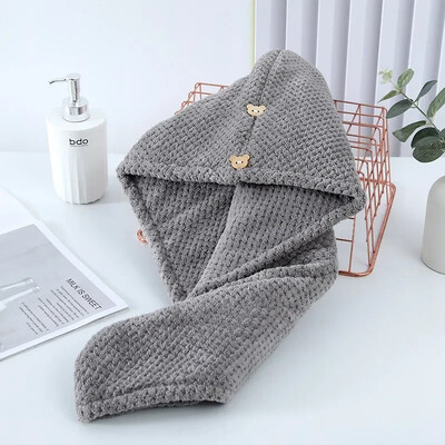 Kiiresti imenduv juuksekuivatus turbani müts Ananassi korallifliis pikad juuksekuivatused mütsi rätik 25x65cm