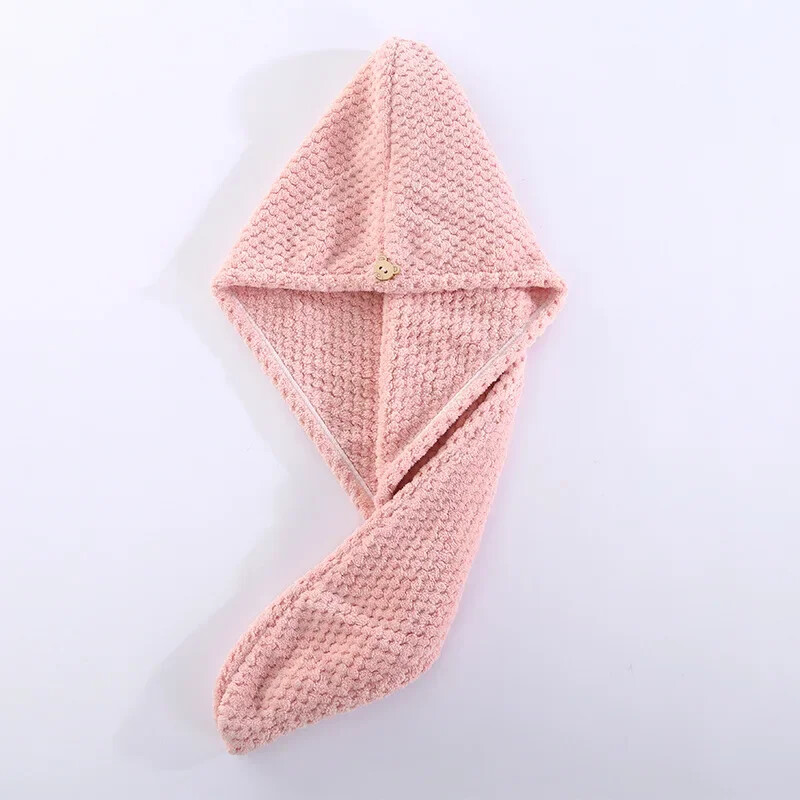 Kiiresti imenduv juuksekuivatus turbani müts Ananassi korallifliis pikad juuksekuivatused mütsi rätik 25x65cm