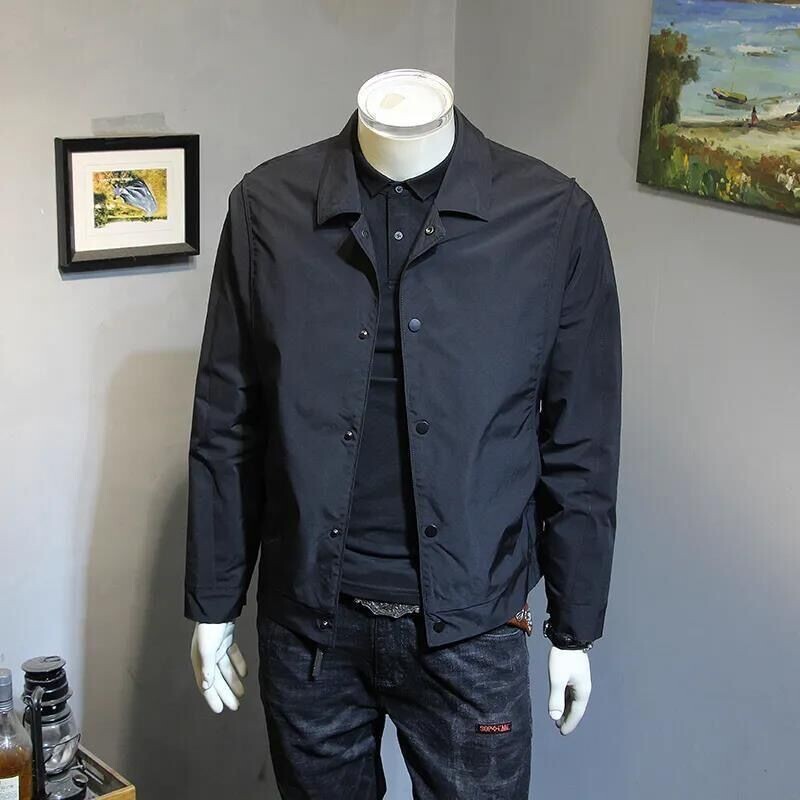 2023. Proljetno i jesensko korejsko izdanje Trend Jednostavna ležerna polo jakna dugih rukava, jednobojna svestrana prevelika kratka radna odjeća