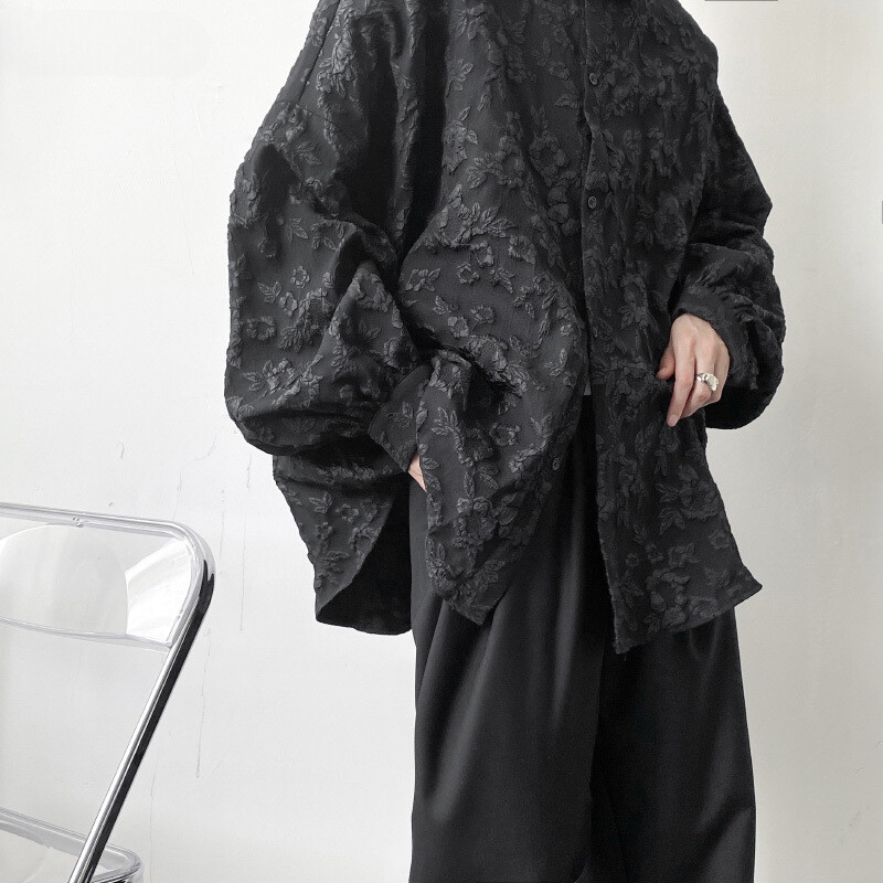 Särgid Meeste lillelised Jaapani stiilis Mood lahtised plisseeritud pikkade varrukatega Vibe Kõik sobivad High Street Nooruslik ja laheda disainiga vintage