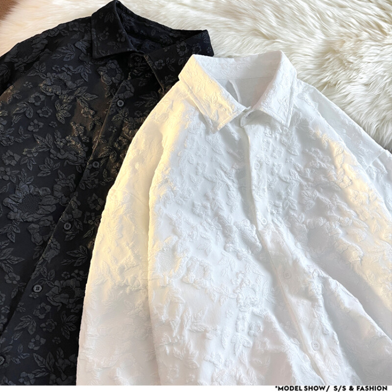 Särgid Meeste lillelised Jaapani stiilis Mood lahtised plisseeritud pikkade varrukatega Vibe Kõik sobivad High Street Nooruslik ja laheda disainiga vintage