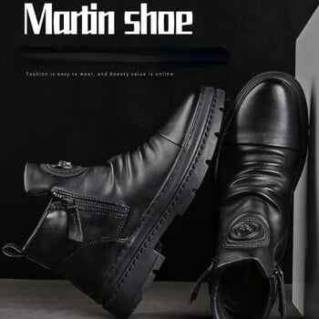 Ανδρικές μπότες πολυτελείας Martin British Style High Top Ανδρικά παπούτσια Δερμάτινες μπότες μοτοσυκλέτας Ρετρό Ανδρικές μπότες Zapatillas Hombre