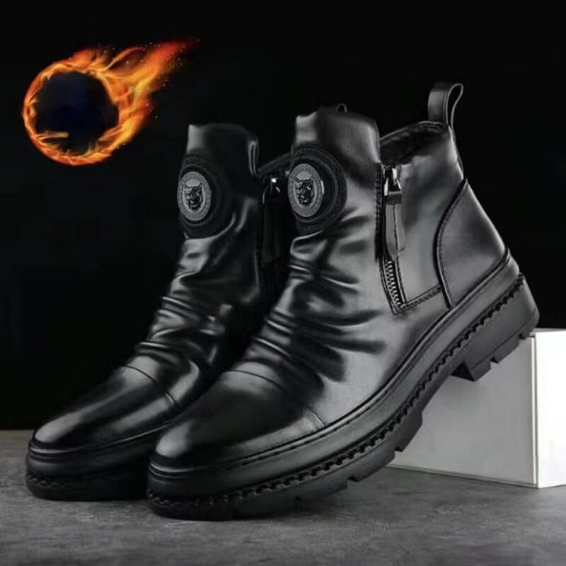 Prabangūs Vyriški Martin Batai Britų Style High Top Vyriški batai Motociklas Odiniai Batai Užtrauktukas Retro Vyriški Batai Zapatillas Hombre