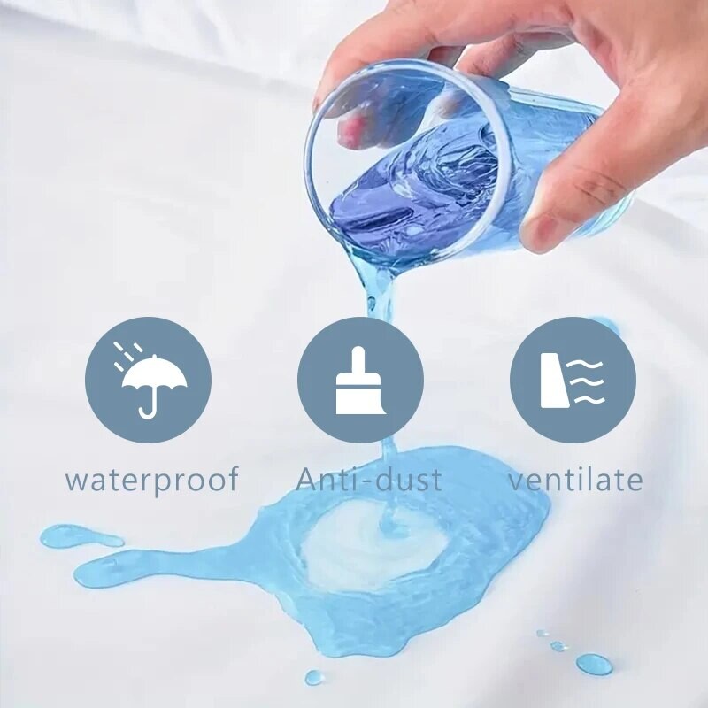 Veekindel kaitsemadrats, hingav müratu kattemadrats, voodi sile jersey madratsikate, täielikult paigaldatud lina