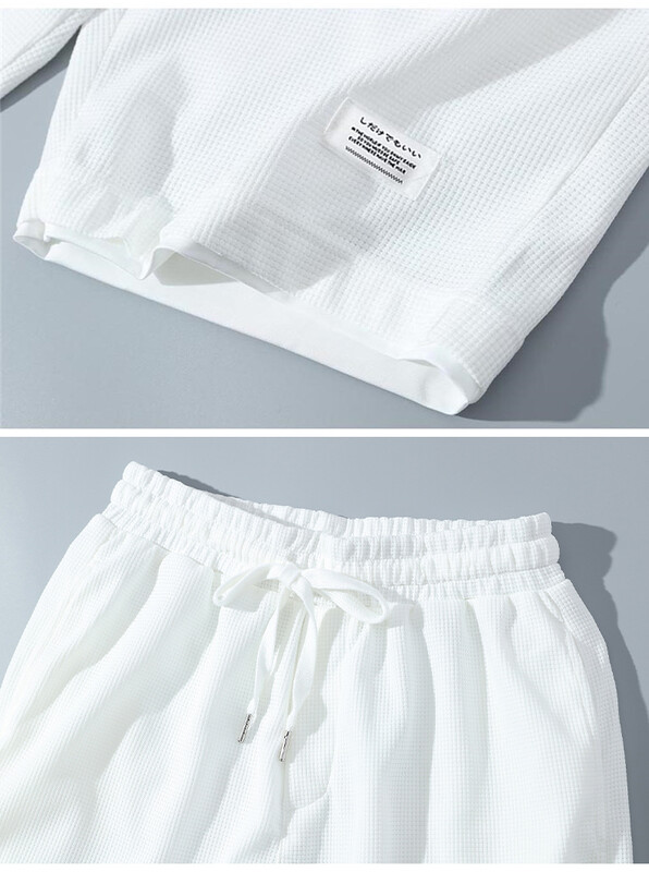 Muški Waffle kompleti France Paris Ležerna majica kratkih rukava + komplet kratke hlače 2PC Ljetna muška sportska odijela Trenirka Široko odijelo Muška majica kratkih rukava Odjeća