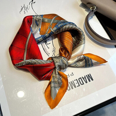 Šal Bandana od 100% svile Ženske četvrtaste marame Omot Marama Mulberry Proljetna moda Luksuzna visokokvalitetna traka za glavu Hidžab šalovi