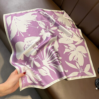 Šal Bandana od 100% svile Ženske četvrtaste marame Omot Marama Mulberry Proljetna moda Luksuzna visokokvalitetna traka za glavu Hidžab šalovi