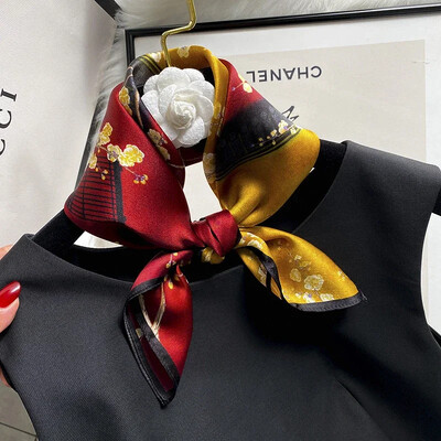 Šal Bandana od 100% svile Ženske četvrtaste marame Omot Marama Mulberry Proljetna moda Luksuzna visokokvalitetna traka za glavu Hidžab šalovi