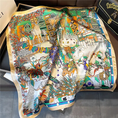 Šal Bandana od 100% svile Ženske četvrtaste marame Omot Marama Mulberry Proljetna moda Luksuzna visokokvalitetna traka za glavu Hidžab šalovi