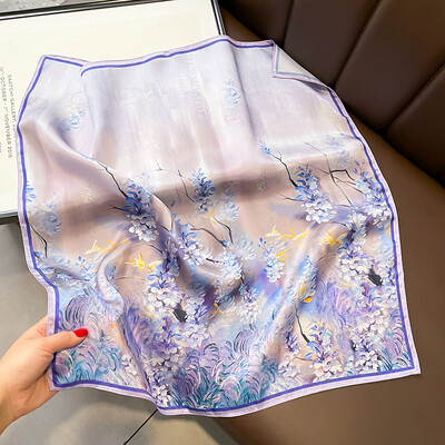 Šal Bandana od 100% svile Ženske četvrtaste marame Omot Marama Mulberry Proljetna moda Luksuzna visokokvalitetna traka za glavu Hidžab šalovi