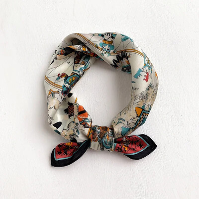 Šal Bandana od 100% svile Ženske četvrtaste marame Omot Marama Mulberry Proljetna moda Luksuzna visokokvalitetna traka za glavu Hidžab šalovi