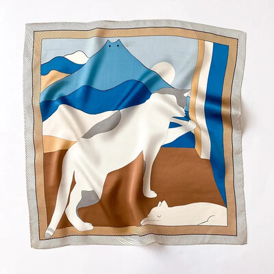 Šal Bandana od 100% svile Ženske četvrtaste marame Omot Marama Mulberry Proljetna moda Luksuzna visokokvalitetna traka za glavu Hidžab šalovi