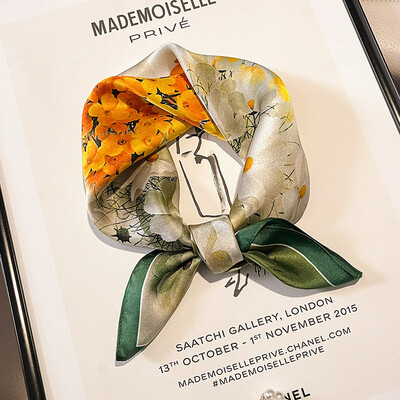 Šal Bandana od 100% svile Ženske četvrtaste marame Omot Marama Mulberry Proljetna moda Luksuzna visokokvalitetna traka za glavu Hidžab šalovi