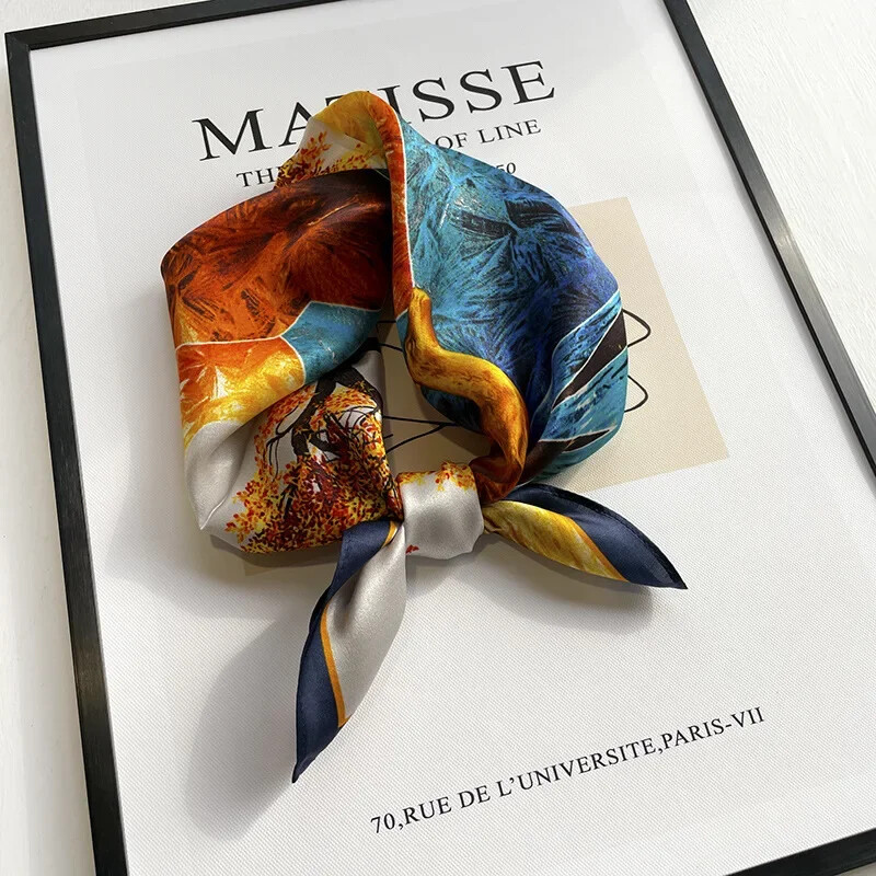 Šal Bandana od 100% svile Ženske četvrtaste marame Omot Marama Mulberry Proljetna moda Luksuzna visokokvalitetna traka za glavu Hidžab šalovi