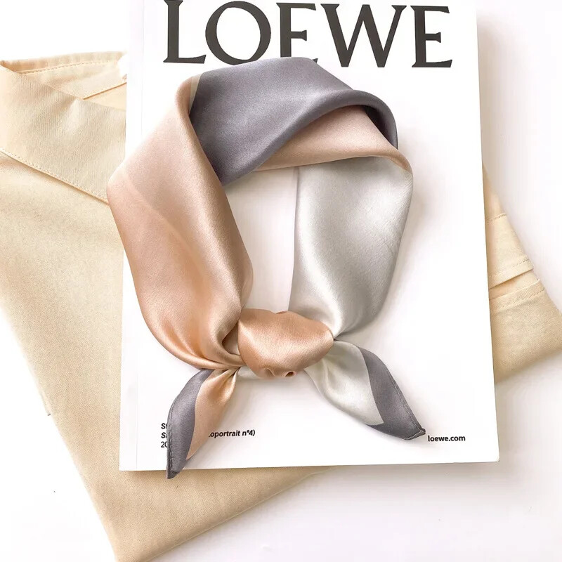 Šal Bandana od 100% svile Ženske četvrtaste marame Omot Marama Mulberry Proljetna moda Luksuzna visokokvalitetna traka za glavu Hidžab šalovi