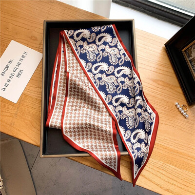 Πολυτελές μακρύ μεταξωτό μαντήλι Γυναικείο ζωικό στάμπα με άλογο Λεπτό στενό μαντίλι τσάντα κορδέλα μαλλιών Κορδέλα μαντίλι Γυναικείο μαντήλι