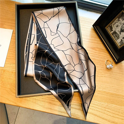 Πολυτελές μακρύ μεταξωτό μαντήλι Γυναικείο ζωικό στάμπα με άλογο Λεπτό στενό μαντίλι τσάντα κορδέλα μαλλιών Κορδέλα μαντίλι Γυναικείο μαντήλι