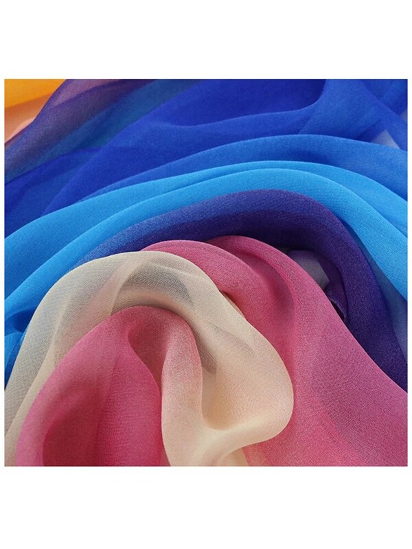 Georgette`i siidist salli gradientvärviga kerge, mugav ja hingav õhuke siidist sall tantsivatele naistele