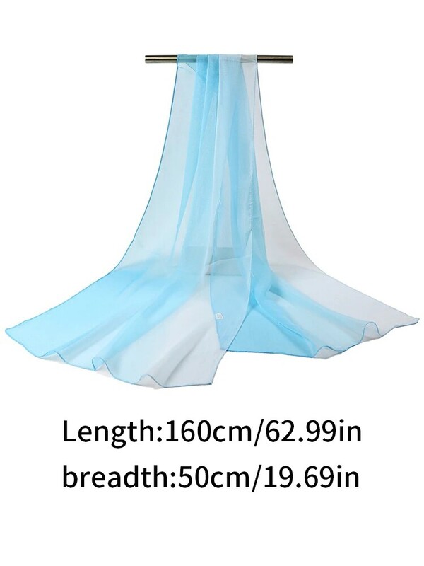 Georgette`i siidist salli gradientvärviga kerge, mugav ja hingav õhuke siidist sall tantsivatele naistele