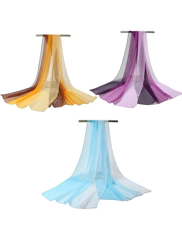 Georgette`i siidist salli gradientvärviga kerge, mugav ja hingav õhuke siidist sall tantsivatele naistele