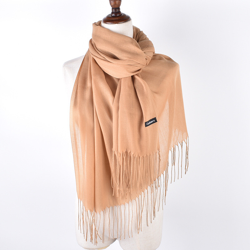 Moodne kašmiirist hijabist naiste sall Talvised soliidsed sallid ja ümbrised Sügisene Pashmina sallid Naiste peasallid naistele 2022