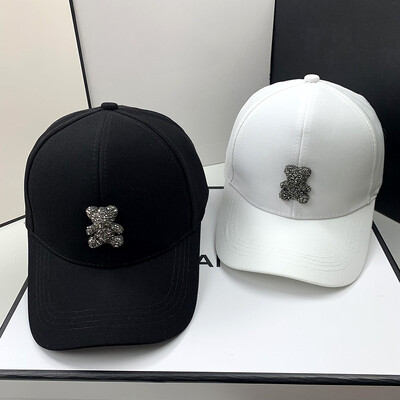 Șapcă de baseball de vară de designer de modă pentru femei Coreeană urs sălbatic șapci cu strass Căciuli de soare Street Kpop Vizoare în aer liber Palarie hip hop