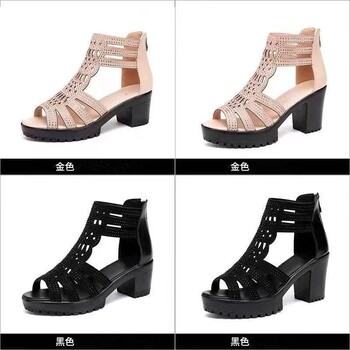 Νέα γυναικεία σανδάλια Wedges Summer Hollow Out Roman σανδάλια Γυναικεία κομψά σανδάλια με χαμηλό τακούνι για γυναίκες Μόδα υποδήματα Mujer