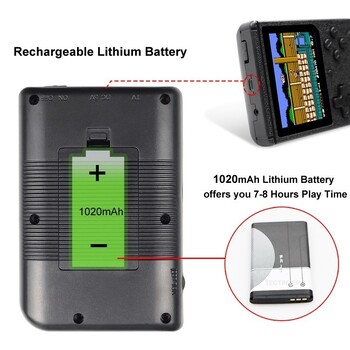 Ретро преносима мини ръчна конзола за видеоигри 8-битова 3,0-инчова цветна LCD Детска цветна игрална конзола с вградени 500 игри