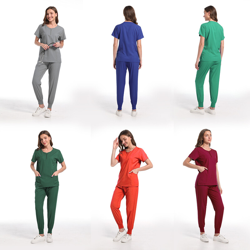 Kirurgilised vormirõivad, naiste koorimiskomplekt Medical Nurse Ilusalong Tööriided Kliinilised koorijad Top + Pant Spa Doctor Nursing Tunika ülikond