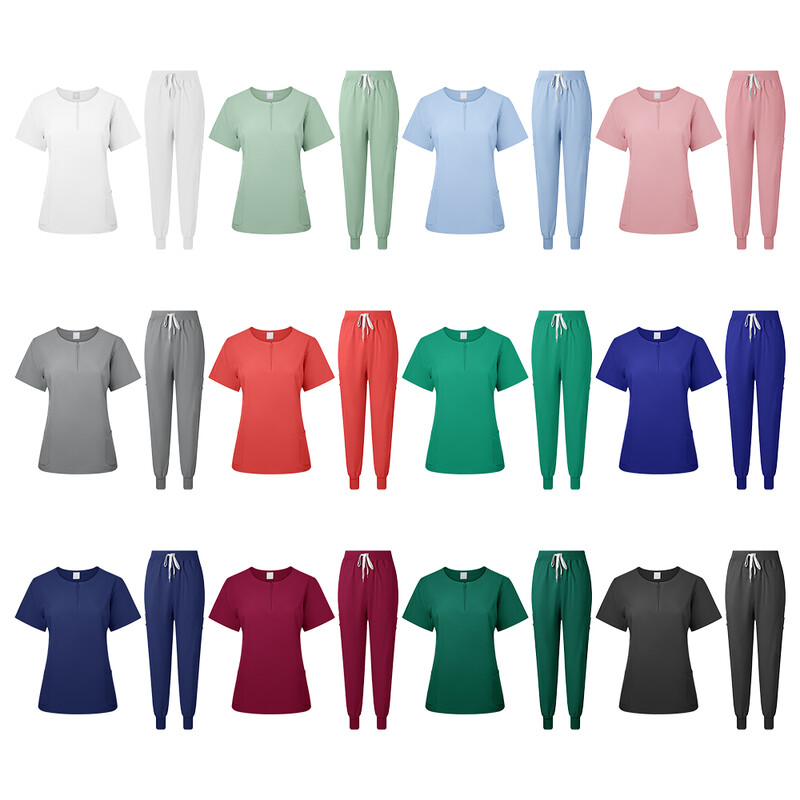 Kirurgilised vormirõivad, naiste koorimiskomplekt Medical Nurse Ilusalong Tööriided Kliinilised koorijad Top + Pant Spa Doctor Nursing Tunika ülikond