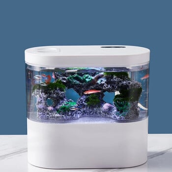 Desktop Creative Mini Fish Tank με σύστημα βιοχημικού φιλτραρίσματος LED Light Betta Fish Ecological Water Cycle