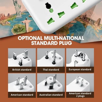 EU UK AU US Plug AC Outlet Power Strip Multiprise Wall Socket Universal Network Filter USB Cherger Отделен превключвател Светлинен адаптер