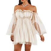 Σέξι γυναικείο φόρεμα με μονόχρωμο μονόχρωμο γυναικείο μονόχρωμο γυναικείο ίσιο λαιμό και αμερικανική μόδα