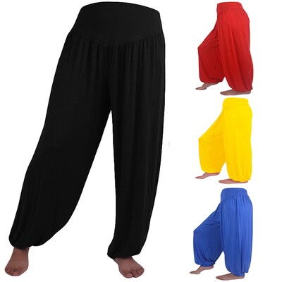 Pantaloni largi, elastici pentru femei, ocazional din bumbac moale, yoga, sport, dans, pantaloni confortabili, prietenosi cu pielea pantalones de mujer