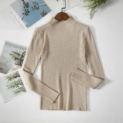 Γυναικείο πουλόβερ με ζιβάγκο πλεκτό μαλακό πουλόβερ κασμίρι Jumpers Basic μασίφ μαλακό πουλόβερ Γυναικείο φθινόπωρο Χειμώνας casual τοπ