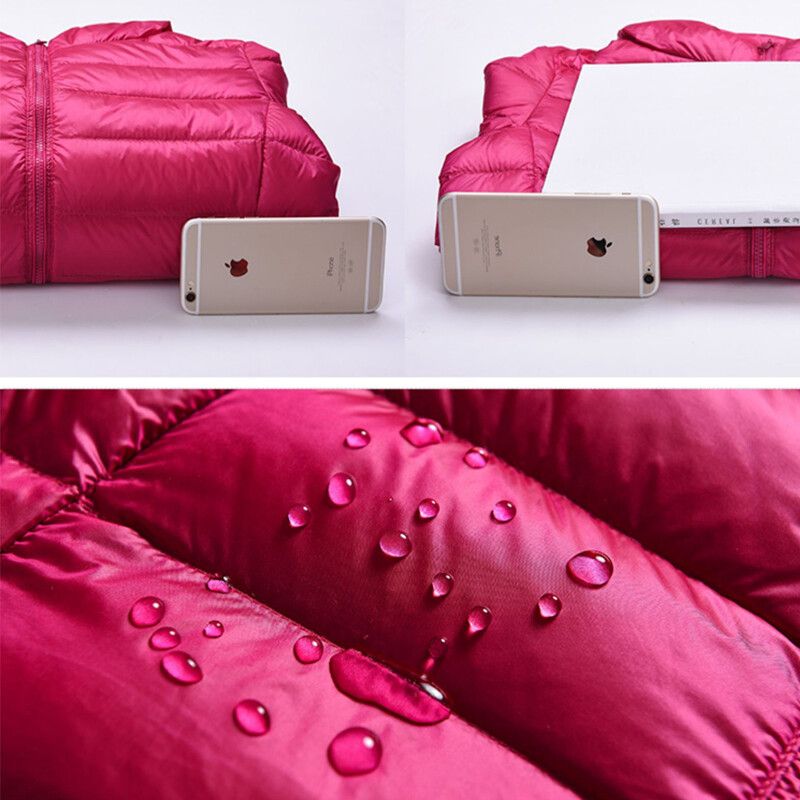 Valged Duck Down Talve kapuutsiga jakid Ülikerged naiste sulemantlid Pikkade varrukatega, soojad õhukesed kaasaskantavad õhukesed naiste välirõivad 7XL