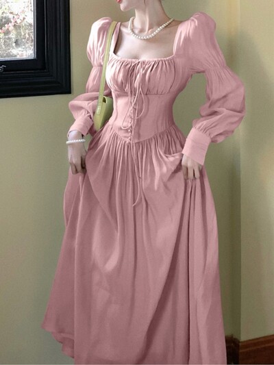 Moda elegantă, ocazional, rochii midi de petrecere pentru femei, toamnă, epocă, linie A, aniversare, rochii dintr-o singură bucată, rochii șic pentru femei, noi