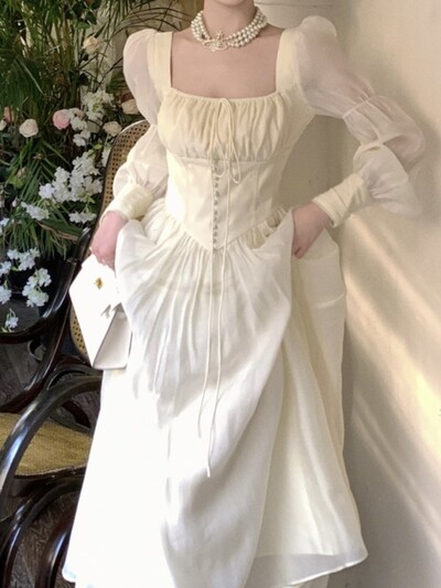 Moda elegantă, ocazional, rochii midi de petrecere pentru femei, toamnă, epocă, linie A, aniversare, rochii dintr-o singură bucată, rochii șic pentru femei, noi