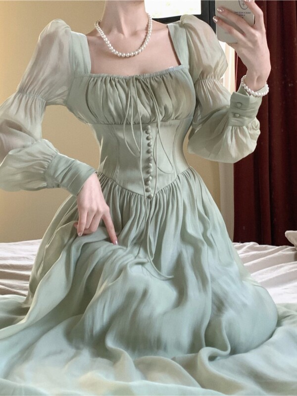 Elegantné módne ležérne midi spoločenské šaty pre ženy, jesenné vintage áčkové strihy, narodeninové jednodielne šaty, vestidos, dámske elegantné župany, nové