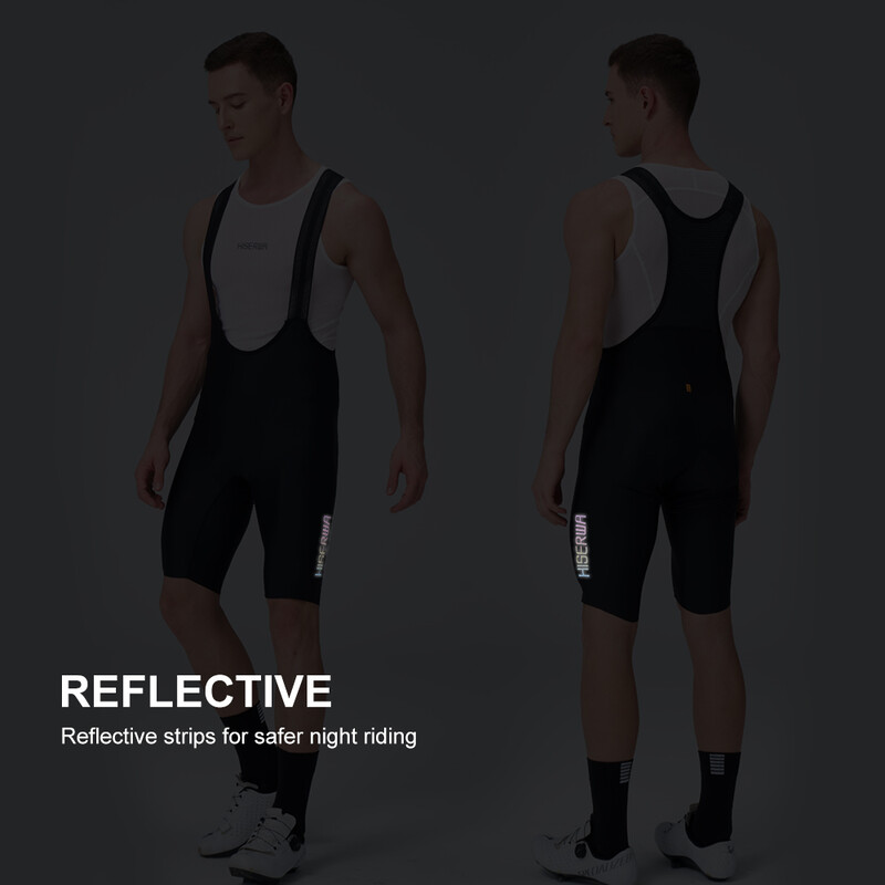 HISERWA Men Cycling Bib Shorts Racing Bike Pants 7H Italy Elastic Interface Pro Team Pad Riding Bib Tights MTB Bicycke Bib Short