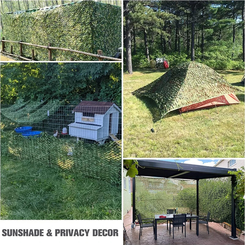 Kamufliažinis tinklas, masiniai ritininiai tinkliniai tinkleliai nuo saulės, skirti sodo automobilių dangtelio gaubtui lauko stovyklavimui, treniruočių vakarėliui, dekoravimui džiunglių perėjoje