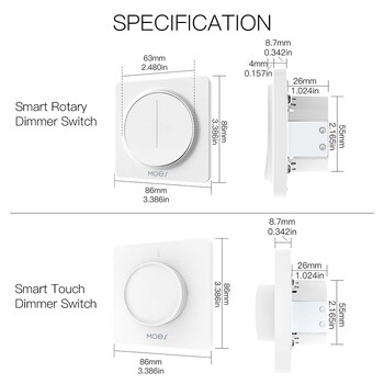 ZigBee Smart Rotary/Touch Light Dimmer Switch Smart Life/Tuya APP Remote Control Λειτουργεί με Alexa Google Voice Assistants EU