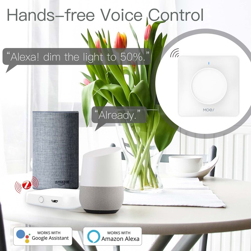 ZigBee nutikas pöörd-/puutevalgushämarduslüliti Smart Life/Tuya APP kaugjuhtimispult töötab koos Alexa Google Voice Assistant EU-ga