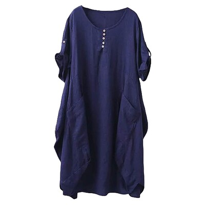 Naiste Fat Mm Linane Plus Size Lantern seelik Ümara kaelusega vöökleit pidulikuks sündmuseks kleidid õhtukleit avar naiste kleit