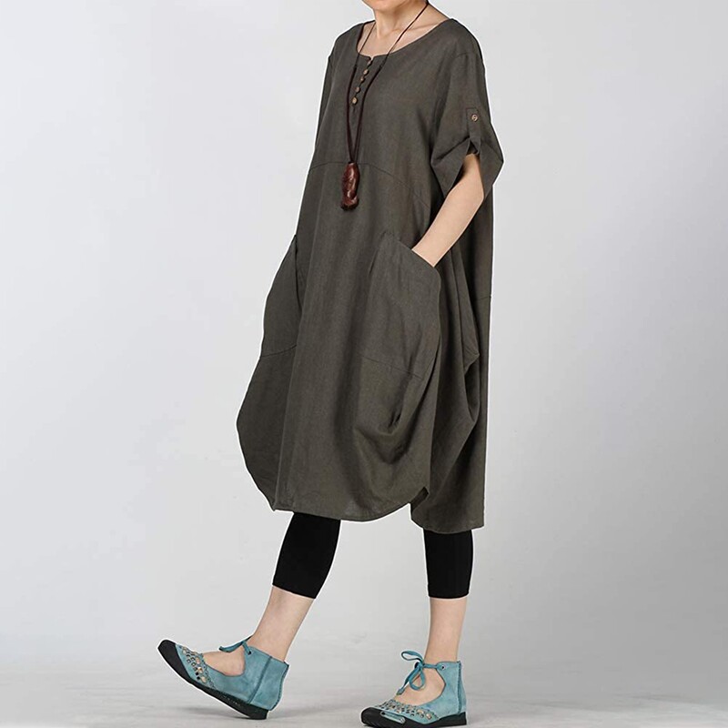 Naiste Fat Mm Linane Plus Size Lantern seelik Ümara kaelusega vöökleit pidulikuks sündmuseks kleidid õhtukleit avar naiste kleit