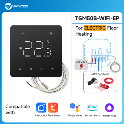 Tuya Smart WiFi термостат Топъл електрически терморегулатор Воден подов отоплителен регулатор на температурата Газов котел с Alexa Alice