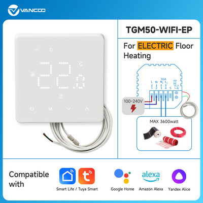 Tuya Smart WiFi термостат Топъл електрически терморегулатор Воден подов отоплителен регулатор на температурата Газов котел с Alexa Alice