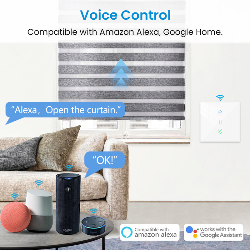 LoraTap κουρτίνα με ρολό κλείστρου WiFi περσίδες Διακόπτης οπίσθιου φωτισμού Σωληνοειδής κινητήρας Tuya Smart Life Εφαρμογή Google Home Alexa Echo