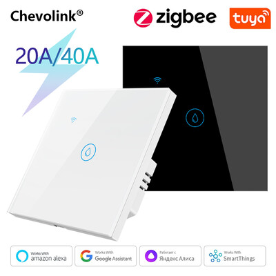 20A/40A Tuya Zigbee pametni prekidač bojlera za bojler EU UK 4000/8800W prekidač za klima uređaj radi s Alexa Alice Google Home